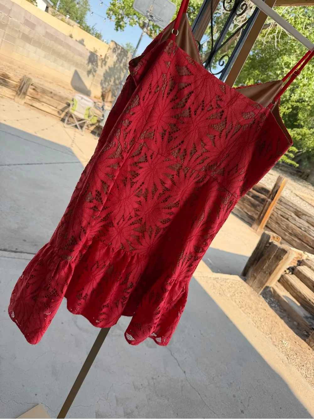Michael Kors Coral Lace Sangria Mini Dress